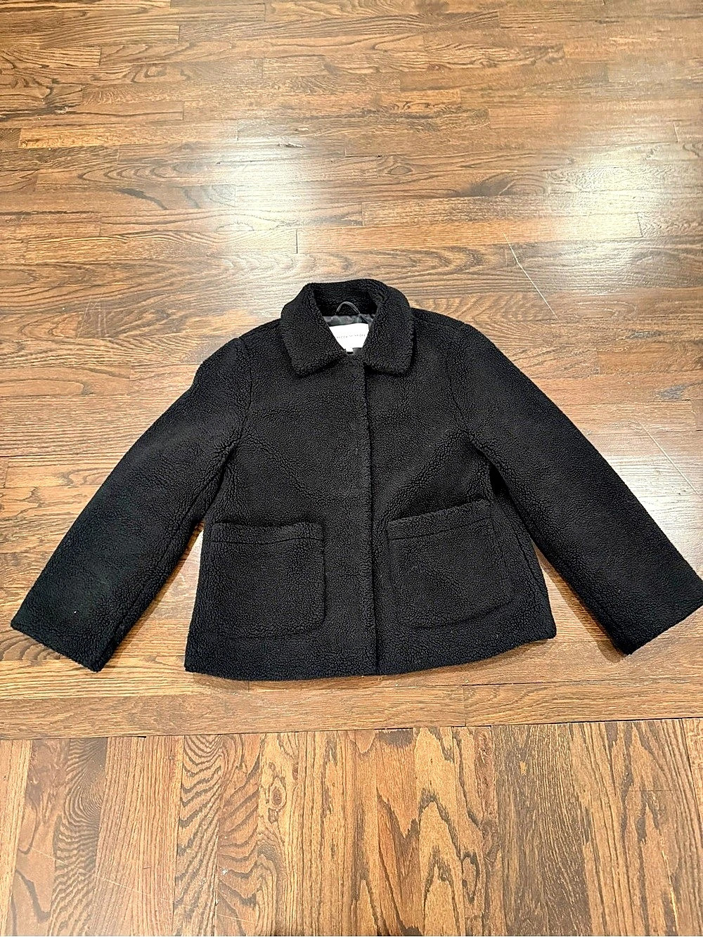Rebecca Minkoff Snap Front Fleece Jacket Black